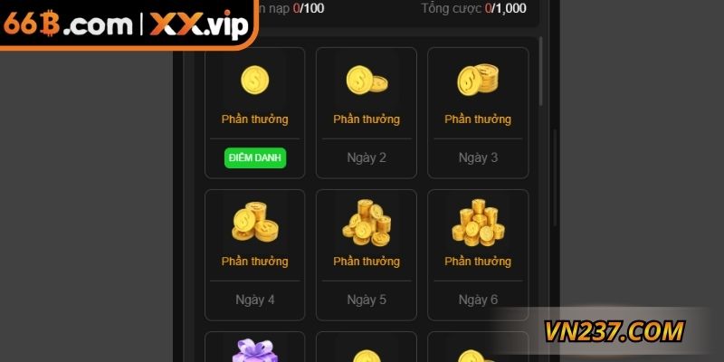 Điểm danh mỗi ngày, nhận thưởng cho hội viên tại nhà cái